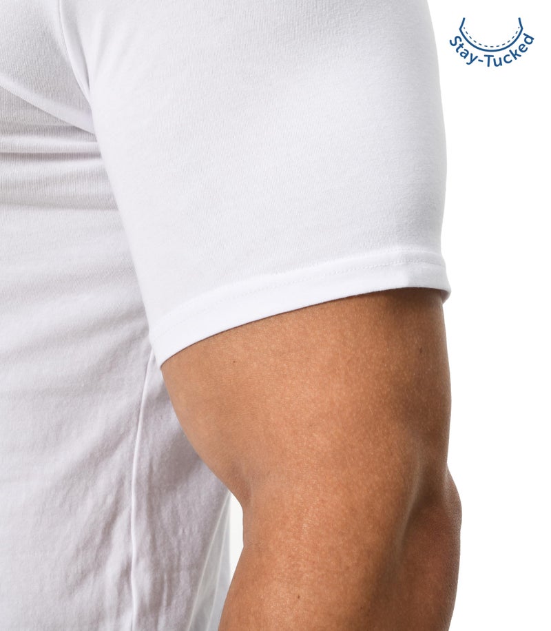 Comfneat Men's 3-Pack Undershirts Stretchy Cotton Spandex V-Neck T-Shirts (White V-Neck 3-Pack, XXL) - Image 5